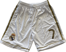 Load image into Gallery viewer, Cristiano Ronaldo Real Madrid Adidas GOLD White UCL champions league jersey YOUTH
