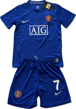 Load image into Gallery viewer, Manchester United 2007/2008 Cristiano Ronaldo Blue Nike Soccer Jersey Blue Champions League YOUTH KIDS
