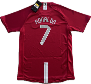 Manchester United 2007/2008 Cristiano Ronaldo Nike Soccer Jersey Home Champions League YOUTH KIDS