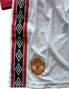 Vintage David Beckham #7 Manchester United 98/99  Umbro Red Retro Jersey English Premier sLeague Patches Retro YOUTH