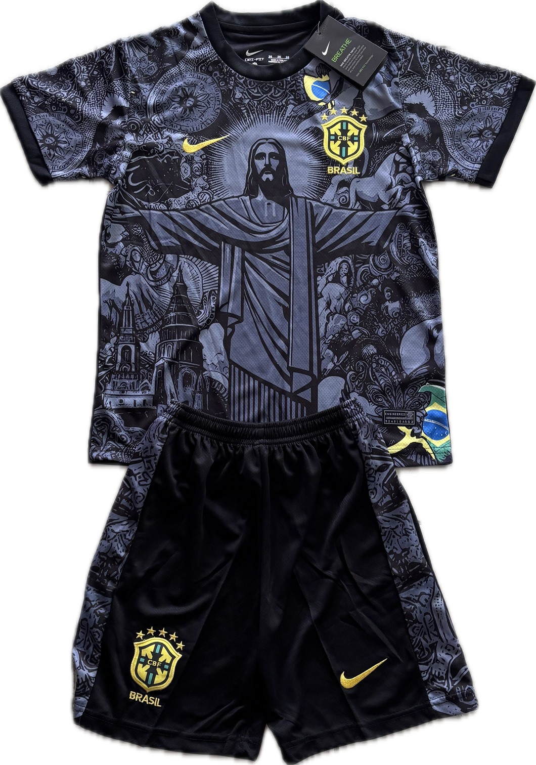 BRAZIL REDEEMER AWAY Black Rare Christ the Redeemer 5 Star MENS YOUTH