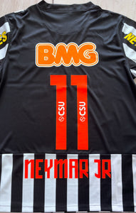Neymar JR 11  Nike Santos FC Soccer Jersey 2012-2013 Black White Football Shirt MENS