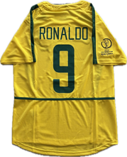 Load image into Gallery viewer, Ronaldo 9 Brazil Nike National Football Team Yellow 2002 World Cup Soccer Jersey Korea Japan
