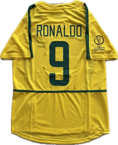 Ronaldo 9 Brazil Nike National Football Team Yellow 2002 World Cup Soccer Jersey Korea Japan
