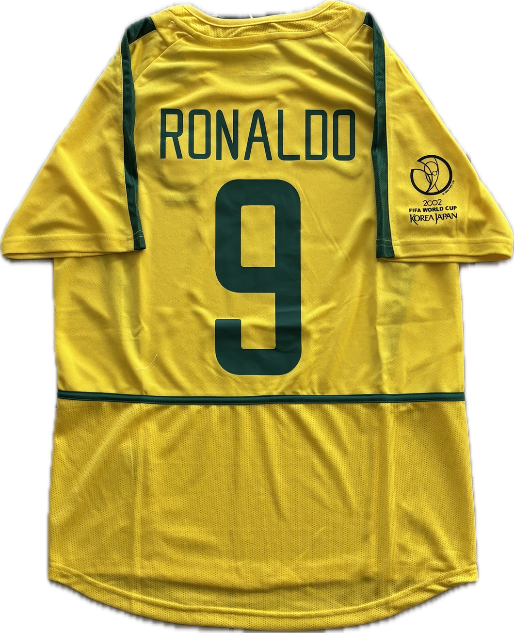 Ronaldo 9 Brazil Nike National Football Team Yellow 2002 World Cup Soccer Jersey Korea Japan