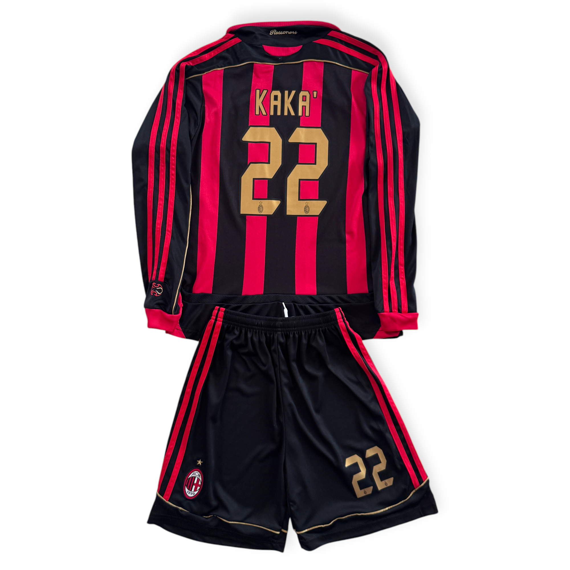 Kaka 22 AC Milan Adidas 2006-07 Home Retro Soccer Jersey Kids