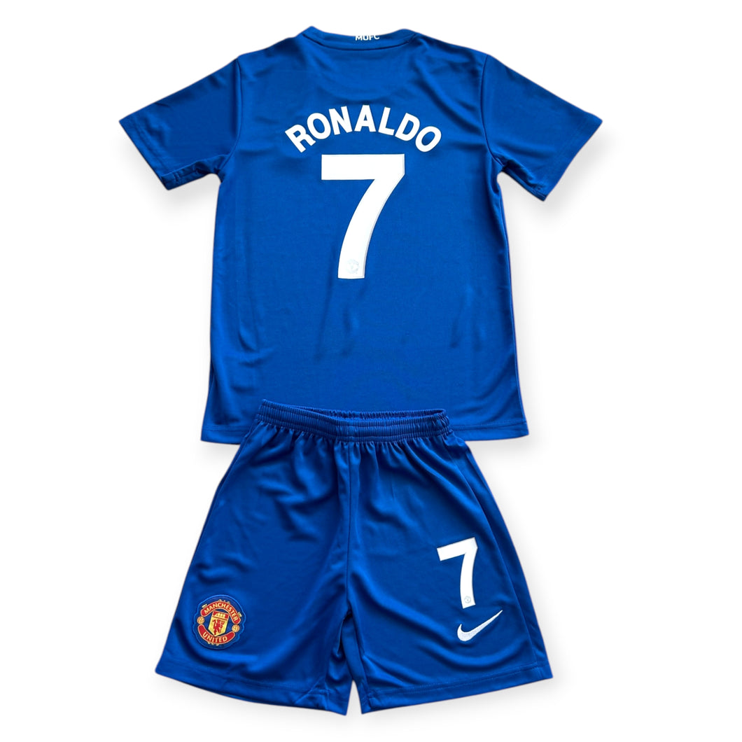Kids Cristiano Ronaldo 7 Manchester United 2007-08 Blue Retro