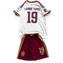 Load image into Gallery viewer, Kids Lamine Yamal 19 Spain 2026 World Cup Jersey &amp; Shorts Set Adidas Away
