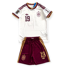 Load image into Gallery viewer, Kids Lamine Yamal 19 Spain 2026 World Cup Jersey &amp; Shorts Set Adidas Away
