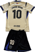 Load image into Gallery viewer, Lamine Yamal #10 FC Barcelona 2025-2026 Kobe Edition Youth Kids Kit - Jersey &amp; Shorts back with view with the lettering
