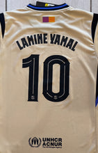 Load image into Gallery viewer, Lamine Yamal #10 FC Barcelona 2025-2026 Kobe Edition Youth Kids Kit - Jersey &amp; Shorts Set back view
