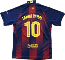 Load image into Gallery viewer, "FC Barcelona Youth Home Kit 2025-26 - Jersey Back with Yamal #10" Back View
