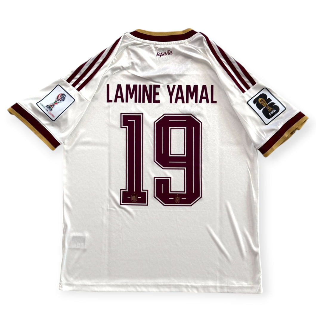  Lamine Yamal 19 ホワイトシャツ Lamine Yamal 19 Spain 2026 World Cup Adidas Home Soccer Jersey