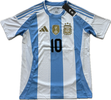Load image into Gallery viewer, Argentina Lionel Messi 10 Adidas FIFA 3 Star World Cup Star 2024 Copa Gold Edition Jersey MENS
