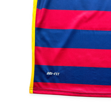 Load image into Gallery viewer, Lionel Messi #10 FC Barcelona Retro Kids Kit - 2015-16 "Horizontal Stripes" Edition - Jersey &amp; Shorts Set

