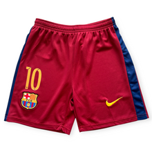 Load image into Gallery viewer, Lionel Messi #10 FC Barcelona Retro Kids Kit - 2015-16 "Horizontal Stripes" Edition - Jersey &amp; Shorts Set
