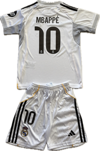  Real Madrid MBAPPE 10 ユニフォーム Mbappé #10 Real Madrid 2025-26 Youth Kids Home Kit (Jersey +