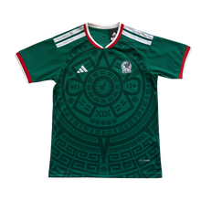 Load image into Gallery viewer, Mexico 2026 Aztec Sun Stone Green Youth Kids Jersey &amp; Shorts Kit World Cup Special Edition front jersey
