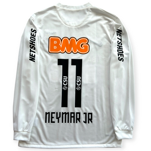 Santos FC Neymar JR 11 ロンT M Neymar Jr #11 Santos FC Retro Home Jersey - 2011-12 Long Sleeve 