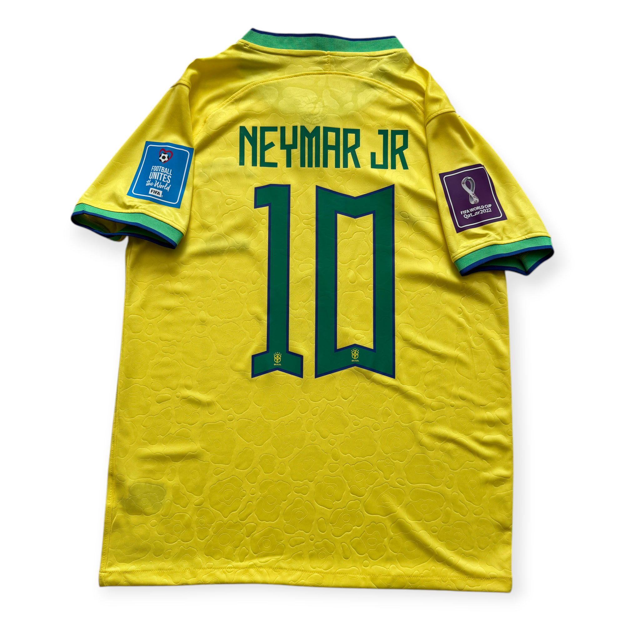 Neymar Jr. 10 Nike Brazil Jersey Yellow Leopard Design with CBF