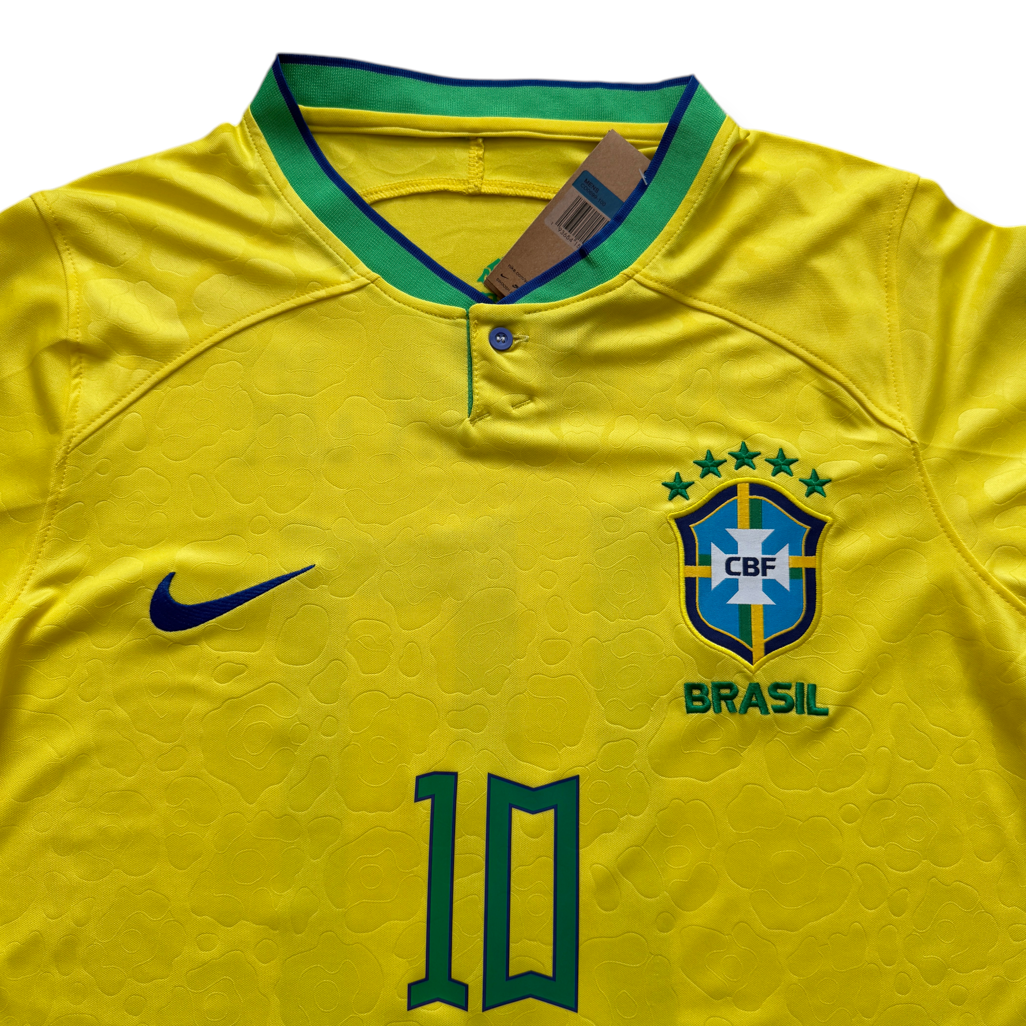 Neymar Jr. 10 Nike Brazil Jersey Yellow Leopard Design with CBF