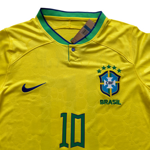 Neymar Jr. 10 Nike Brazil Jersey Yellow Leopard Design with CBF