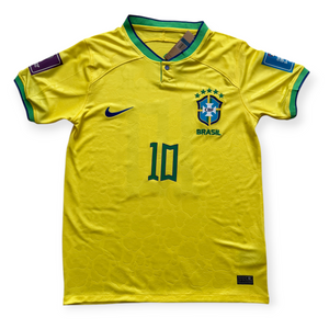 Neymar Jr. 10 Nike Brazil Jersey Yellow Leopard Design with CBF