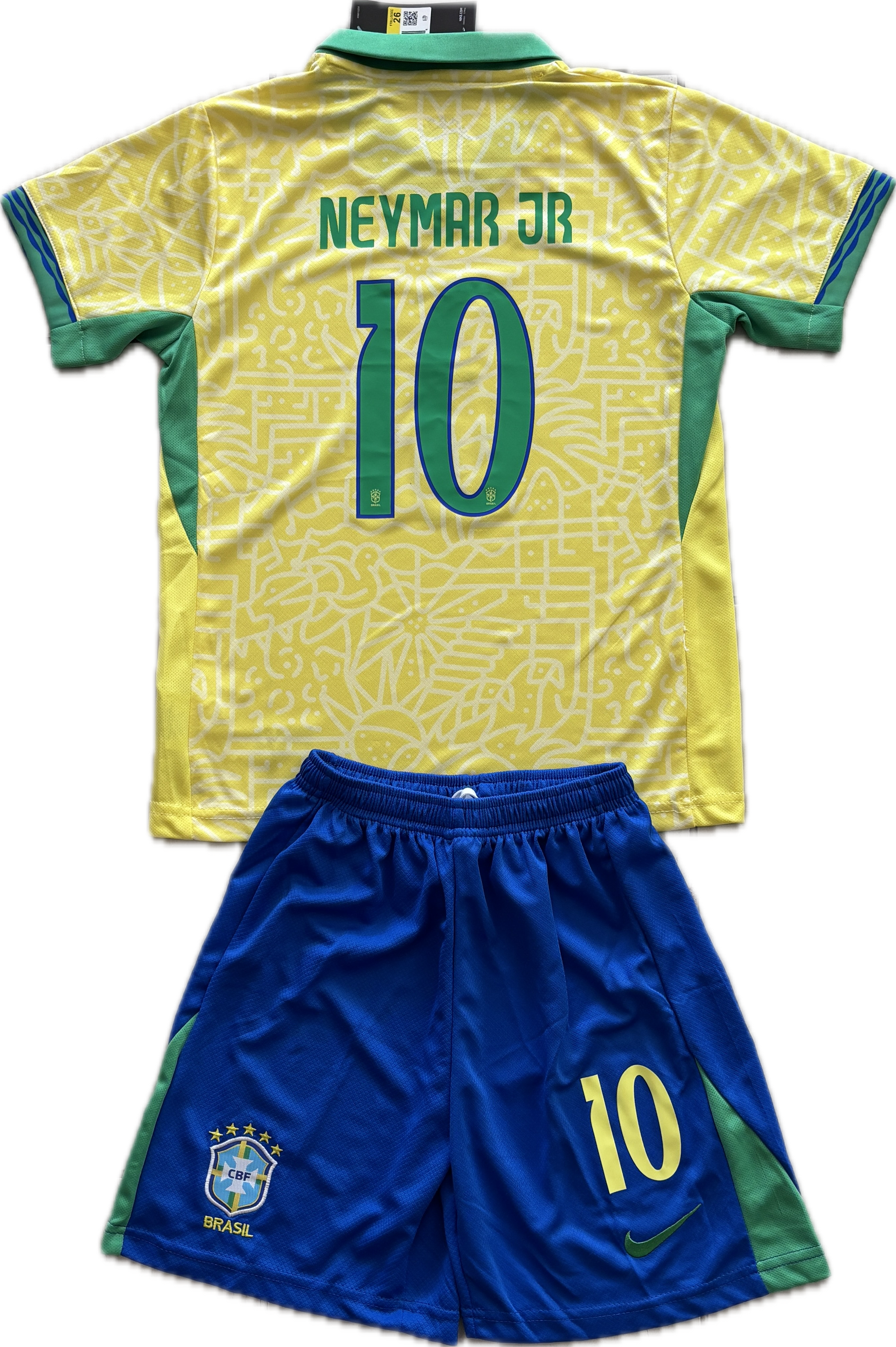 Neymar Jr #10 Brazil Nike Home Jersey Kit - Youth/Kids 