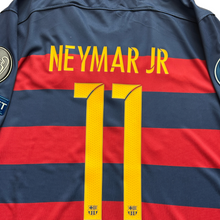 Load image into Gallery viewer, Neymar Jr #11 FC Barcelona 2015-2016 Home Men's Jersey - UCL &amp; World Champions Patches
