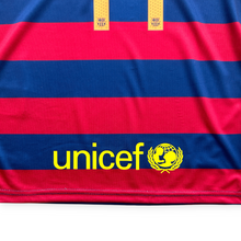 Load image into Gallery viewer, Neymar Jr #11 FC Barcelona Retro Kids Kit - 2015-16 "Horizontal Stripes" Edition - Jersey &amp; Shorts Set
