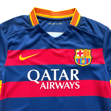 Load image into Gallery viewer, Neymar Jr #11 FC Barcelona Retro Kids Kit - 2015-16 "Horizontal Stripes" Edition - Jersey &amp; Shorts Set
