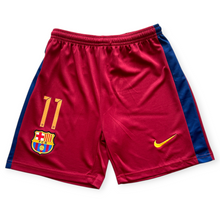 Load image into Gallery viewer, Neymar Jr #11 FC Barcelona Retro Kids Kit - 2015-16 "Horizontal Stripes" Edition - Jersey &amp; Shorts Set
