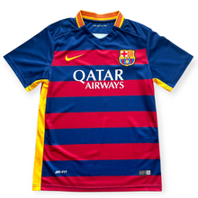 Load image into Gallery viewer, Neymar Jr #11 FC Barcelona Retro Kids Kit - 2015-16 "Horizontal Stripes" Edition - Jersey &amp; Shorts Set
