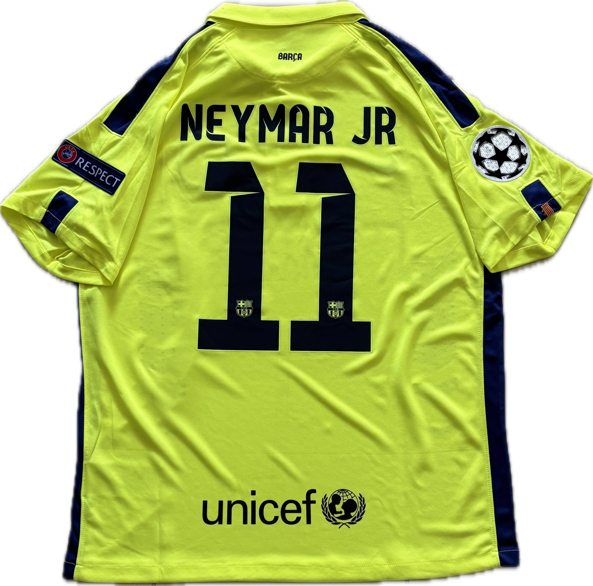 Neymar Jr #11 Nike Barcelona 2015-16 Away Jersey - Champions Neymar Jr #11 Nike Barcelona 2015-16 Away Jersey - Champions