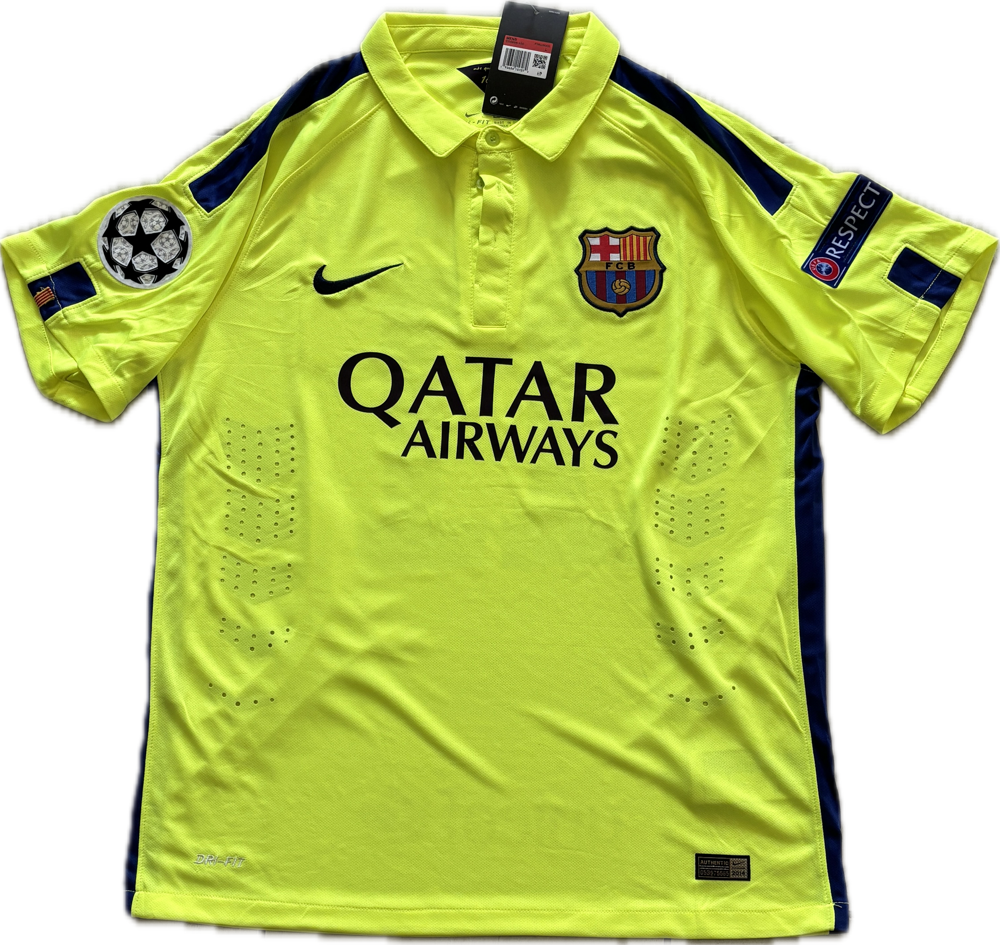 Neymar Jr #11 Nike Barcelona 2015-16 Away Jersey - Champions