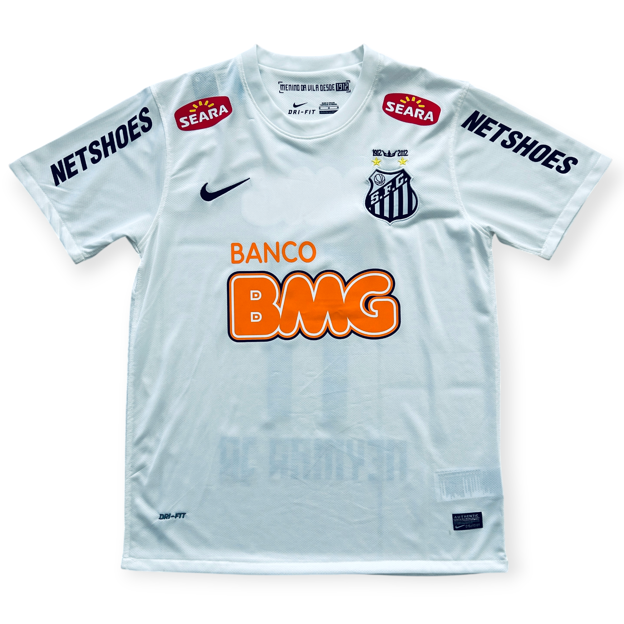 Neymar Jr #11 Nike Santos FC Retro Soccer Jersey 2012 Centenary