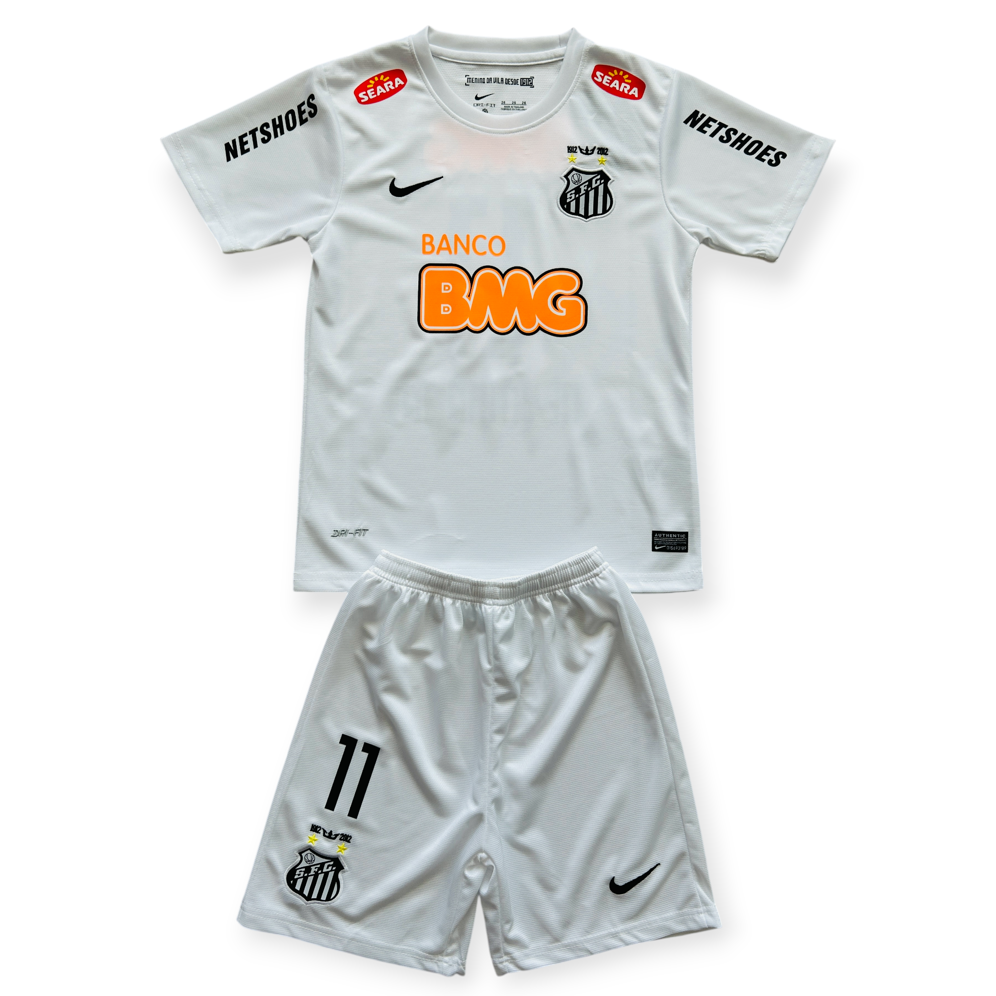 Neymar Jr #11 Santos FC Retro Home Jersey - 