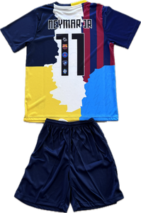 Neymar Jr #11 Youth Soccer Jersey Kit - Santos, Barcelona, Brazil