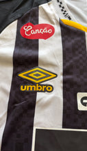 Load image into Gallery viewer, Neymar Jr pixel santos jersey Close-up of a sports jersey with 'Cáncão' and 'Umbro' logos.
