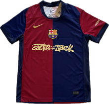Load image into Gallery viewer, Nike FC Barcelona Travis Scott Cactus Jack Home MENS Champions League Football Soccer Jersey Blue Red front 
