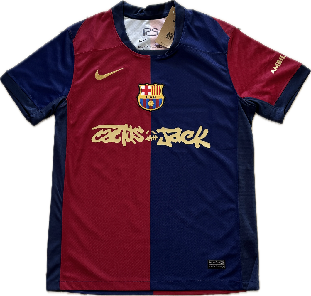 FCバルセロナ　travis scott サッカーシャツ　コラボ　NIKE XL Travis Scott x FC Barcelona 2024/25 Match Away Cactus Jack Jersey