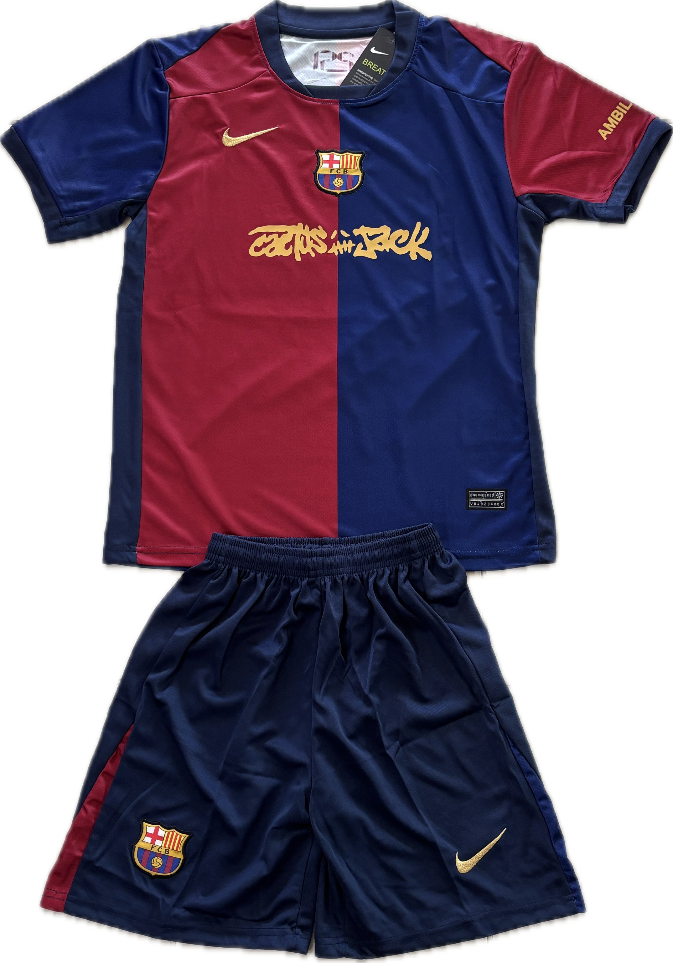 Nike x Travis Scott Cactus Jack Barcelona Kids Youth Kit Blue Home Nike x Travis Scott Cactus Jack Barcelona Kids Youth Kit Blue Home