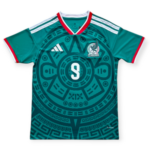 RAÚL #9 Mexico 2026 Adidas Aztec Sun Stone Green Jersey World Cup