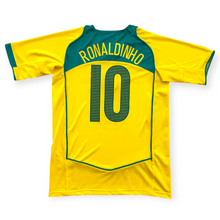 Load image into Gallery viewer, Ronaldinho #10 Brazil Retro Home Jersey - 2004-06 Total 90 Era - Nike Men’s Kit
