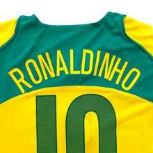 Load image into Gallery viewer, Ronaldinho #10 Brazil Retro Home Jersey - 2004-06 Total 90 Era - Nike Men’s Kit
