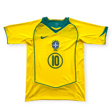 Load image into Gallery viewer, Ronaldinho #10 Brazil Retro Home Jersey - 2004-06 Total 90 Era - Nike Men’s Kit
