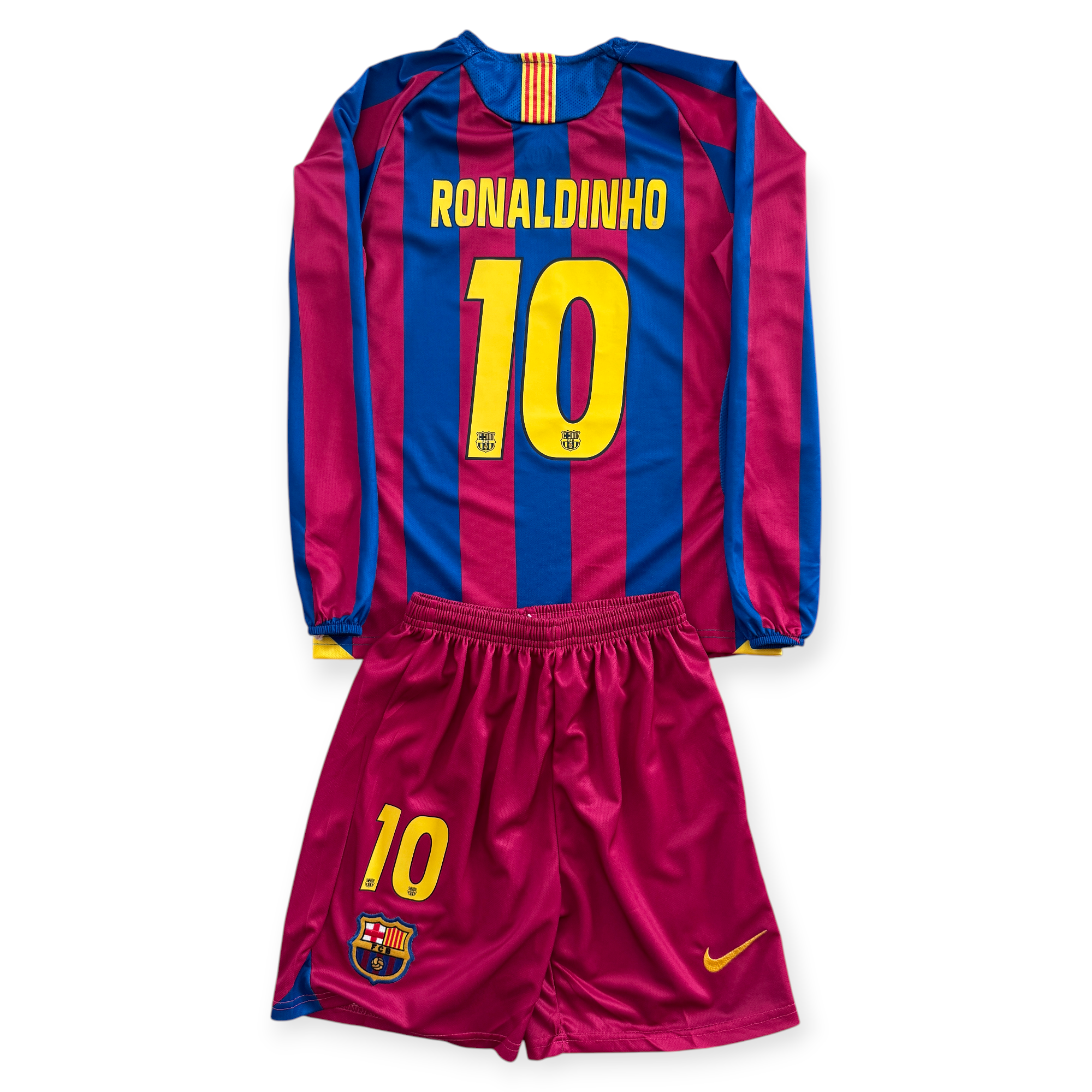 FC Barcelona ユニフォーム RONALDINHO 10 長袖 Ronaldinho 10 FC Barcelona 2005-06 Nike Home Retro Long Sleeve