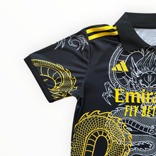 Load image into Gallery viewer, Ronaldo #7 Real Madrid "Dragon" Kids Youth Kit (Jersey + Shorts) - Adidas Champions Gold Black CR7
