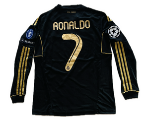 Cristiano Ronaldo 2011-12 Real Madrid Adidas Away Black long sleeve UCL champions league jersey