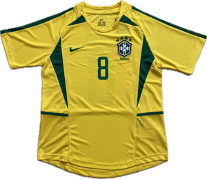 Kaka 8 Brazil Nike  National Football Team Yellow 2002 World Cup Jersey Korea Japan